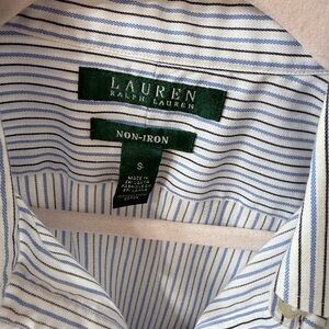 Ralph Lauren women’s  White and Blue Striped Dress Shirt